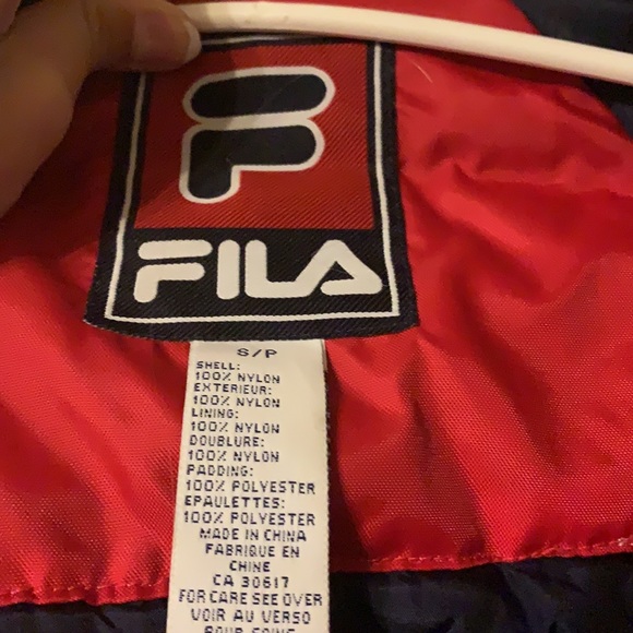 Navy blue red and white FILA Coat - Picture 5 of 8